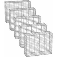 Gabionenkörbe 100 x 80 x 30 cm 5er Set silber