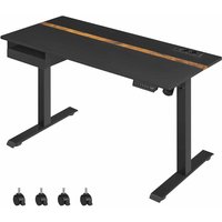 Höhenverstellbarer Schreibtisch 60 x 140 cm schwarz