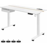 Höhenverstellbarer Schreibtisch 60 x 140 cm weiß