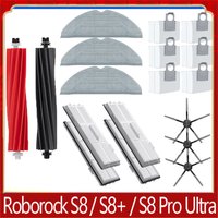 Roborock S8 S8 Pro Ultra S8+ Spare Parts DuoRoller Main Side Brushes Mop Cloths HEPA Filters Dust